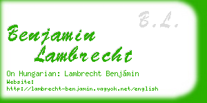 benjamin lambrecht business card